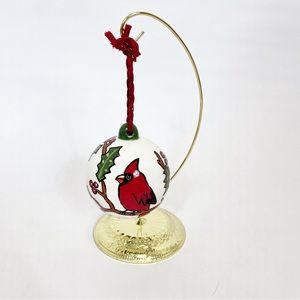 Glory Haus Red Cardinal Ornament “ Forever In Our Hearts” With Gold Stand